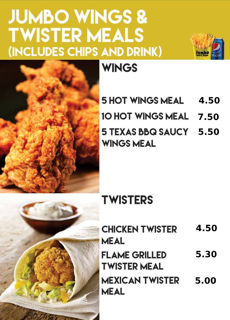 Jumbo Jack's Menu