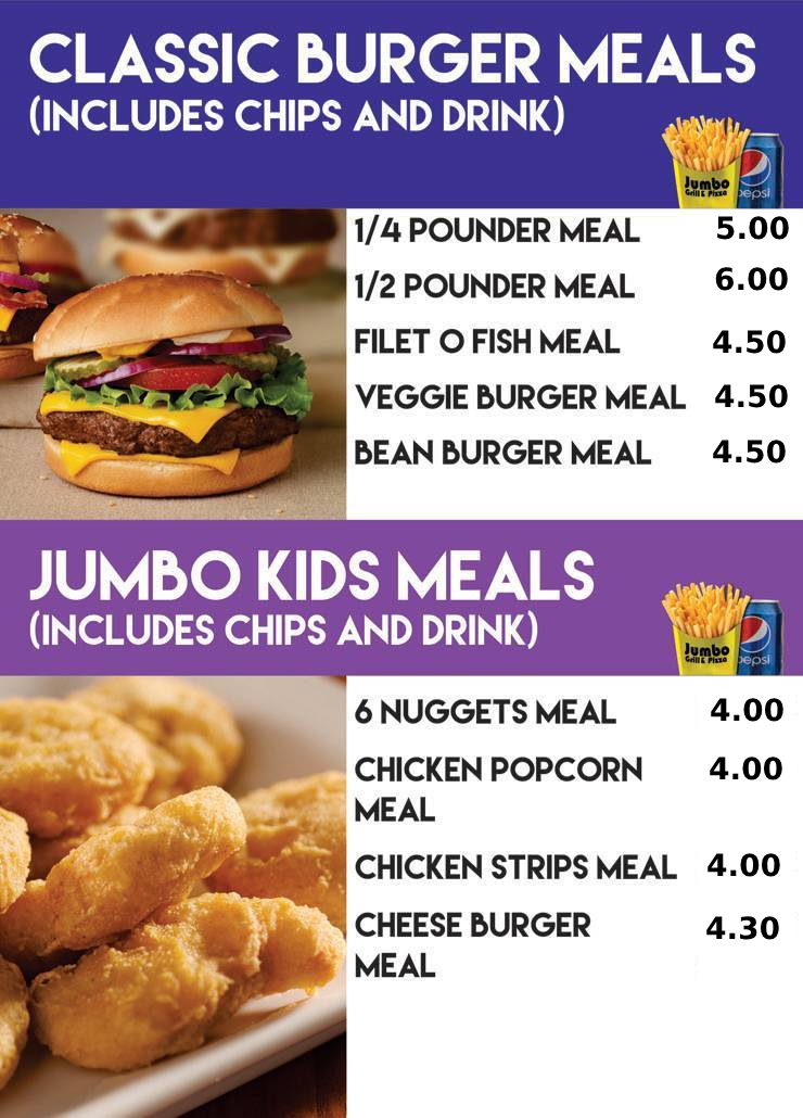 Jumbo Jack's Menu